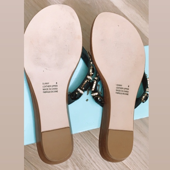 Marciano jewelled flip flop leather sandals - Picture 4 of 8